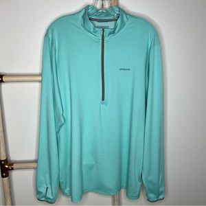 Men’s Patagonia Large Blue Long Sleeve Shirt Half Zip